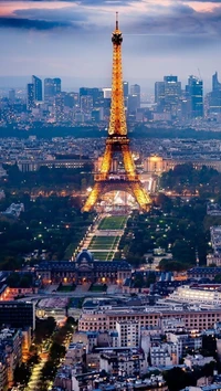 tour eiffel, nuit, paris, tour