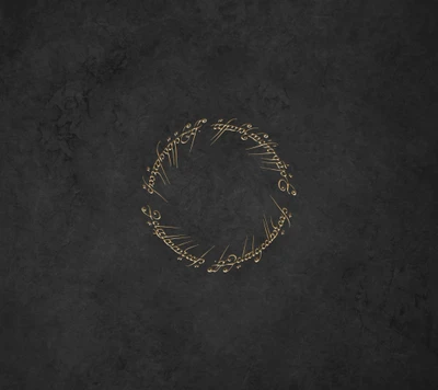 The One Ring Inscription in Black Speech on a Dark Background