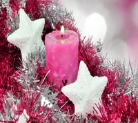 candle, holiday, pink, winter, xmas