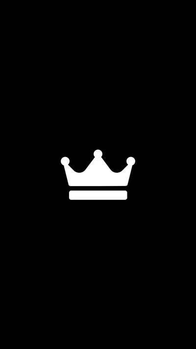 Diseño de logotipo de corona monocromática sobre fondo negro