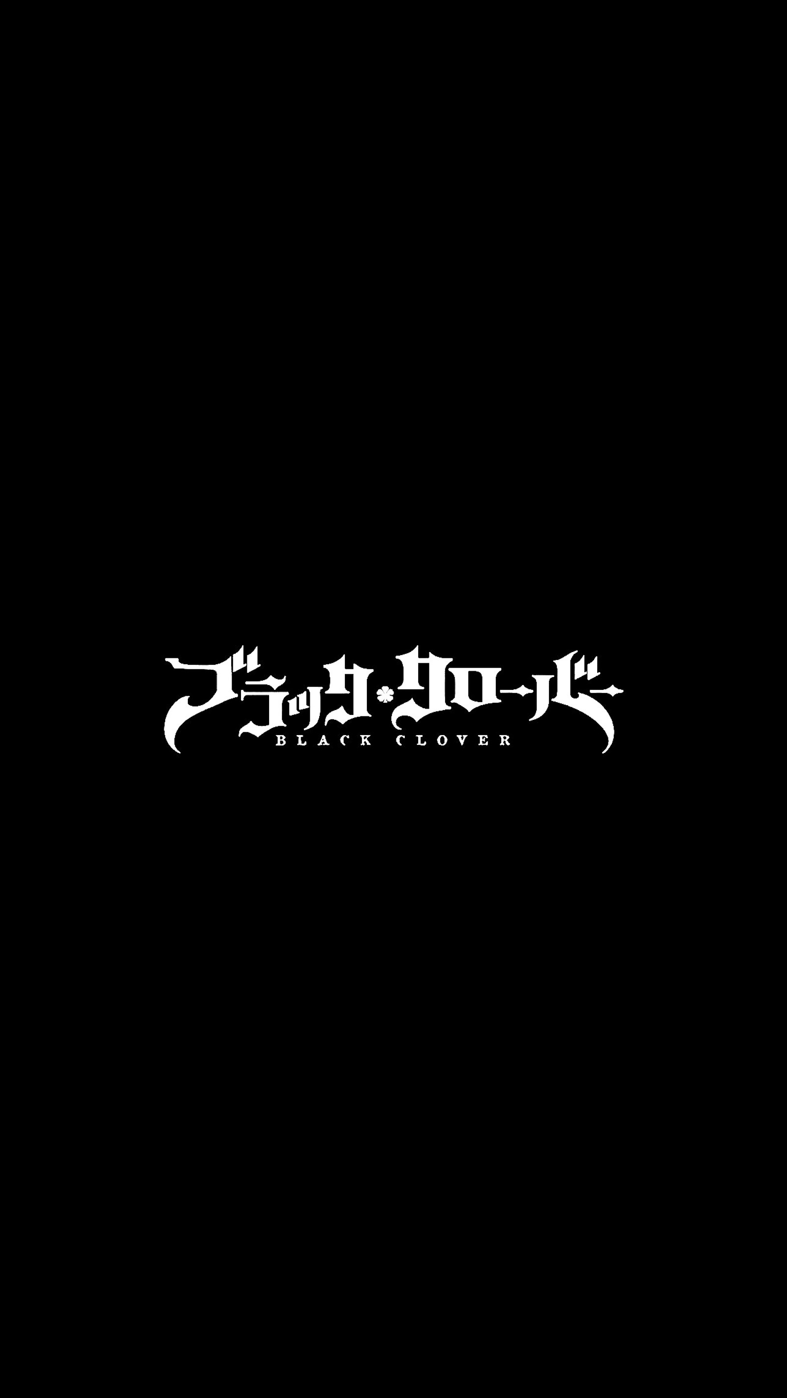 A black and white photo of a dark background with a logo (anime, black, black clover, cool, minimal)