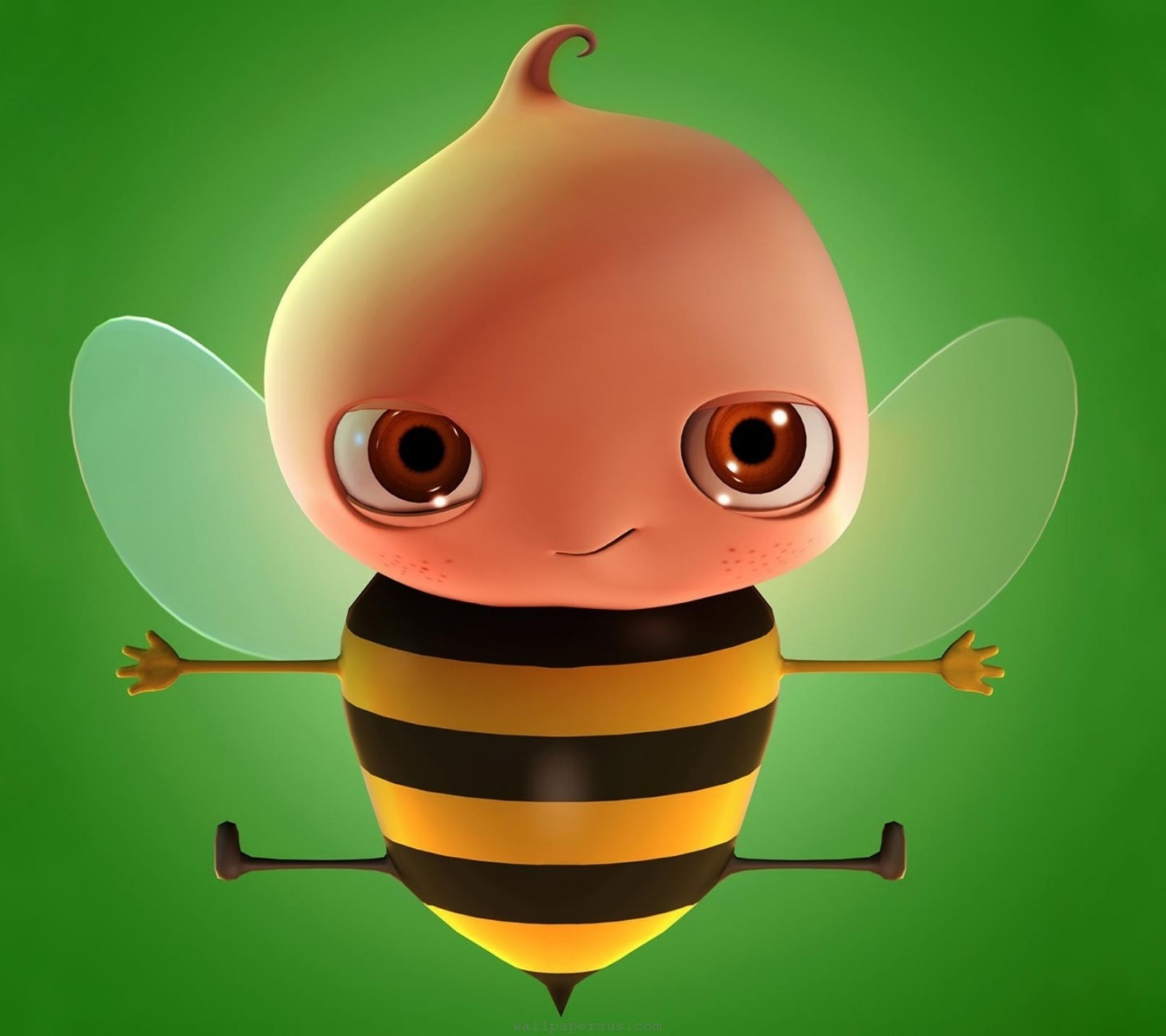 Скачать обои 3d bee, смешной, юмор, другой