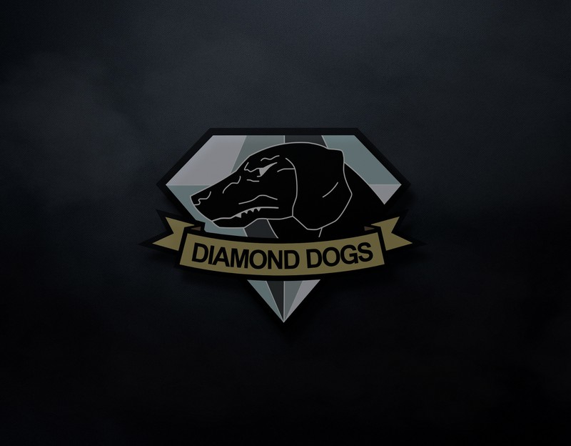 Близкий план логотипа собаки на черном фоне (diamond dogs, mgs, mgsv)