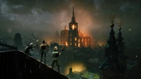 Haunting Skyline Overlooks Burning City in Vampire: The Masquerade - Bloodhunt