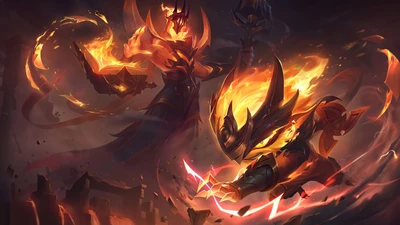 Höllischer Kennen: Feuriger Duell in League of Legends Splash Art