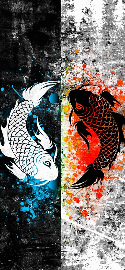 koi, goldfisch, fisch, kunst, finn