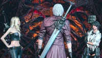 Dante se enfrenta a Trish y Lady en Devil May Cry 5