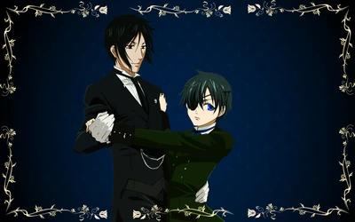 Ciel Phantomhive et Sebastian Michaelis dans une élégante étreinte de danse