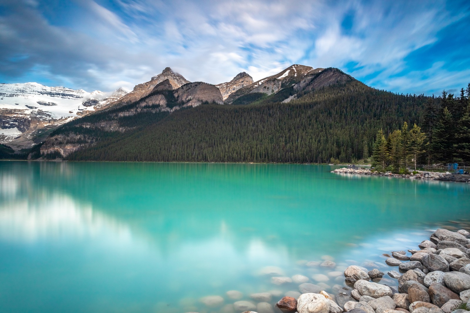 Скачать обои озеро луиза, lake louise, озеро, банф, banff