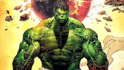 Hulk: El Titan Verde Emergiendo en Medio del Caos Cósmico