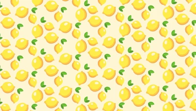 Bright Yellow Lemons with Green Leaves on a Light Background