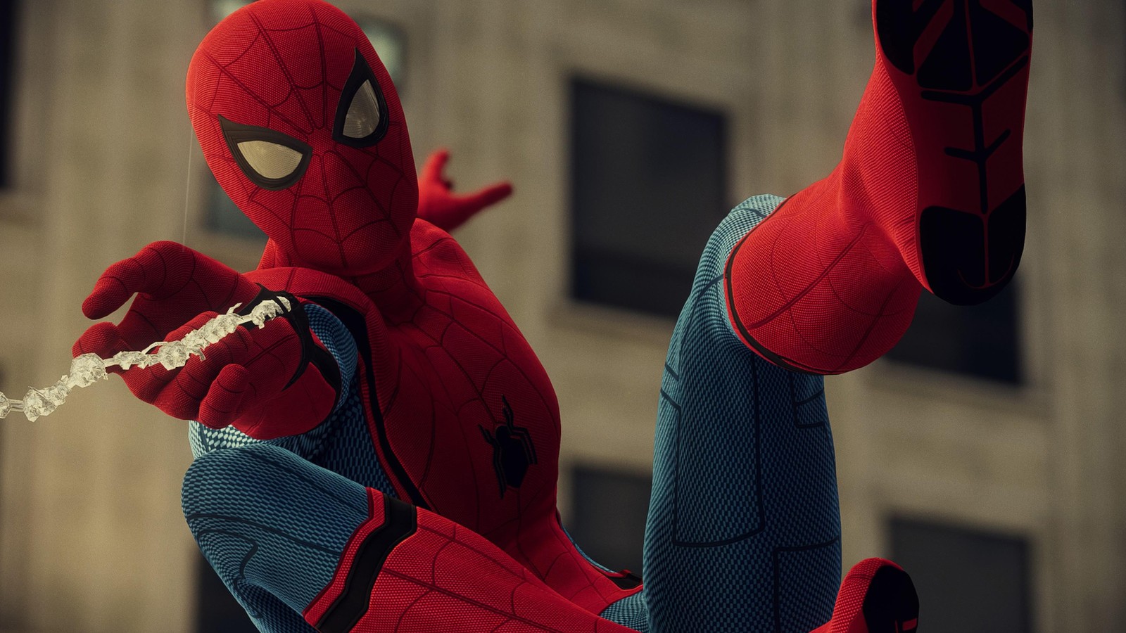 Spider - man in a suit is holding a cigarette in his hand (spider man, insomniac games, superhero, carmine, textile)