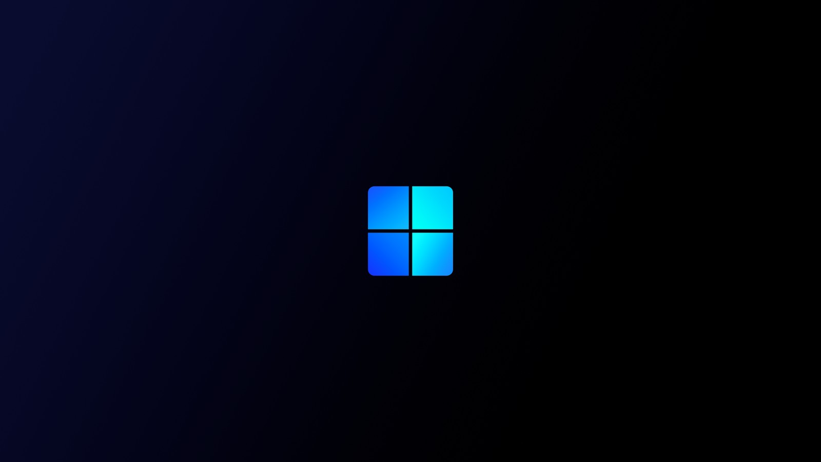 Um close de um logotipo azul e preto em um fundo preto (windows 11, microsoft, os, tecnologia, preto)