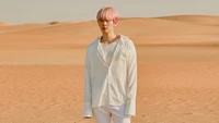 Baekhyun in a Serene Desert Landscape