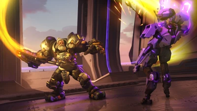 Reinhardt em batalha: Confronto Overwatch 2