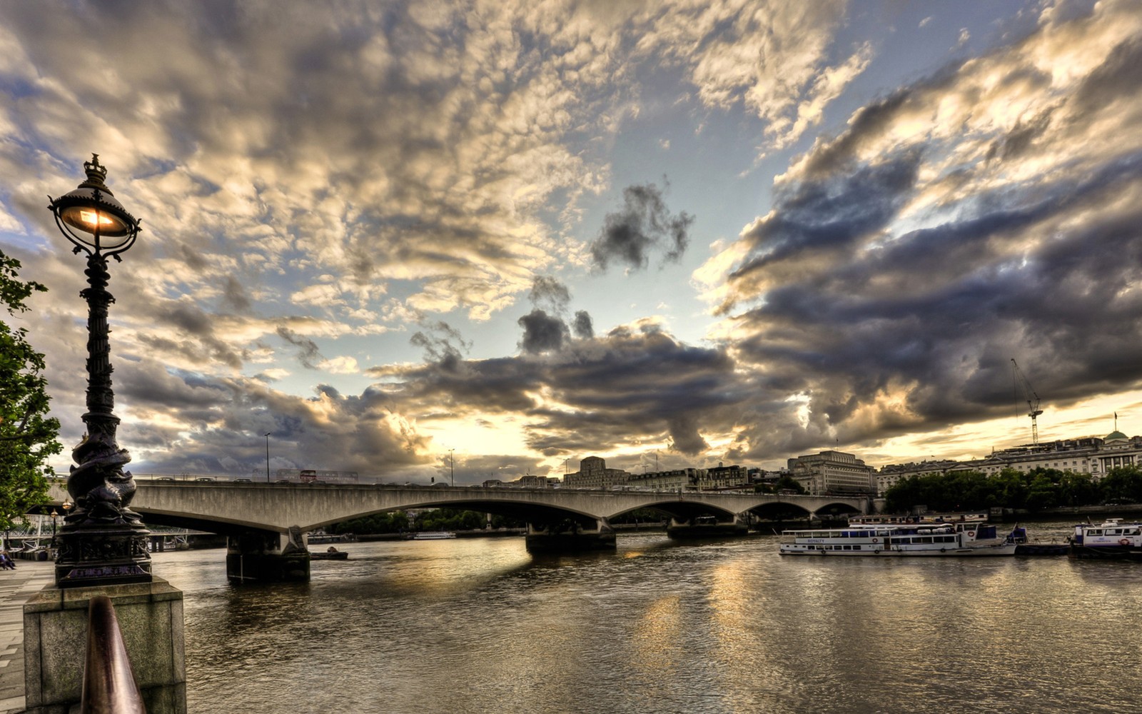 Скачать обои лондон, london, облако, вода, мост