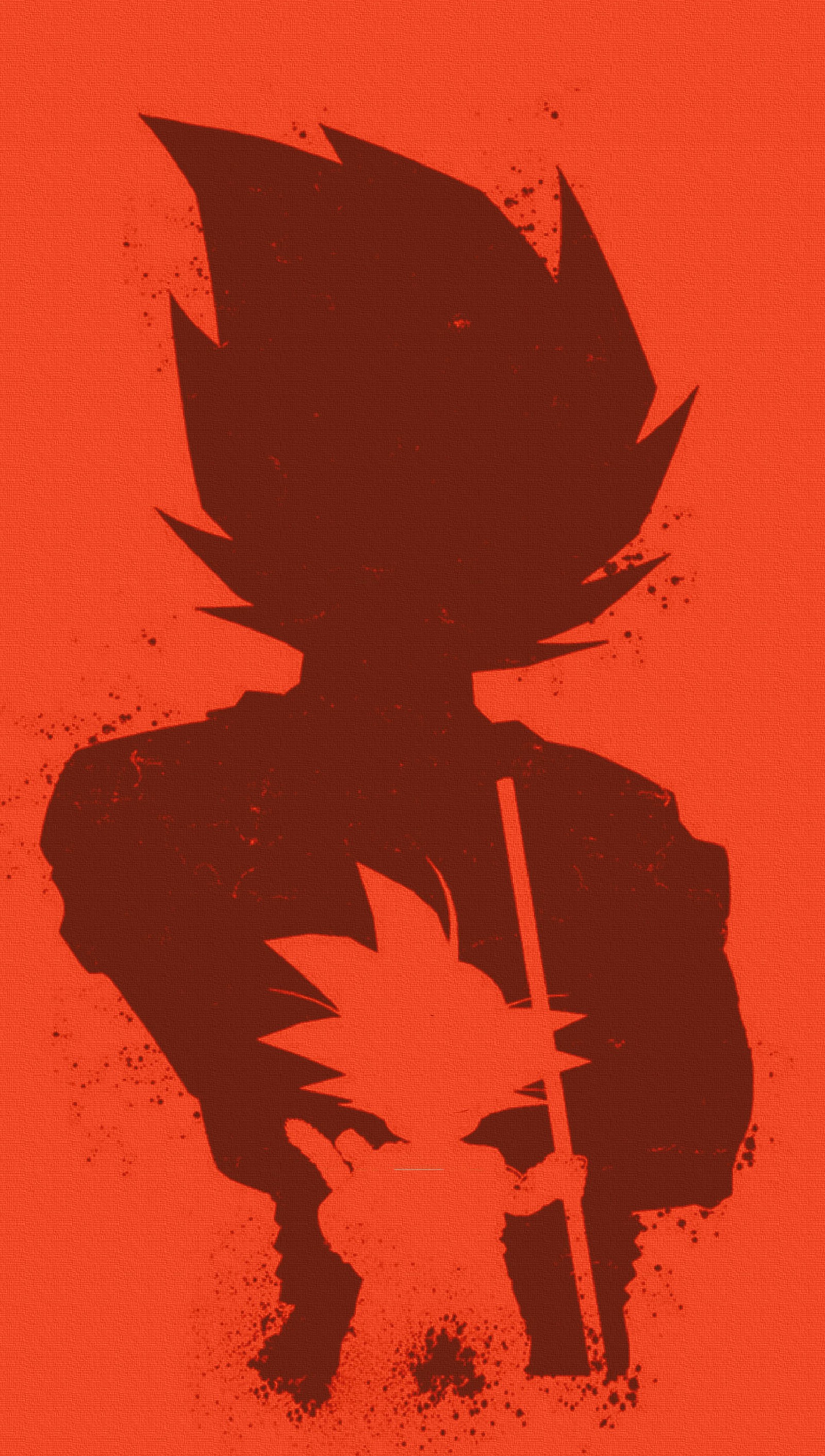 Silhouette de goku de dragon ball sur un fond rouge (dbz, dragon ball, dragon ball super, dragon ball z, goku)