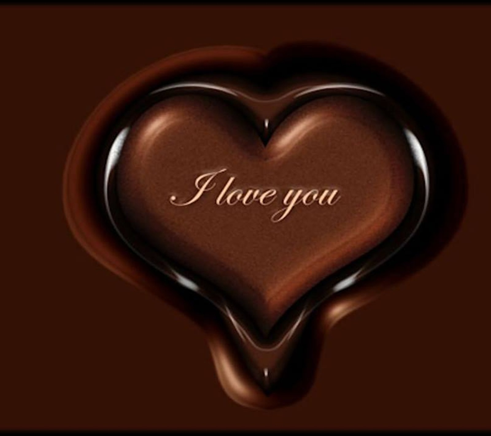 A chocolate heart with the words i love you written on it (choco, love)