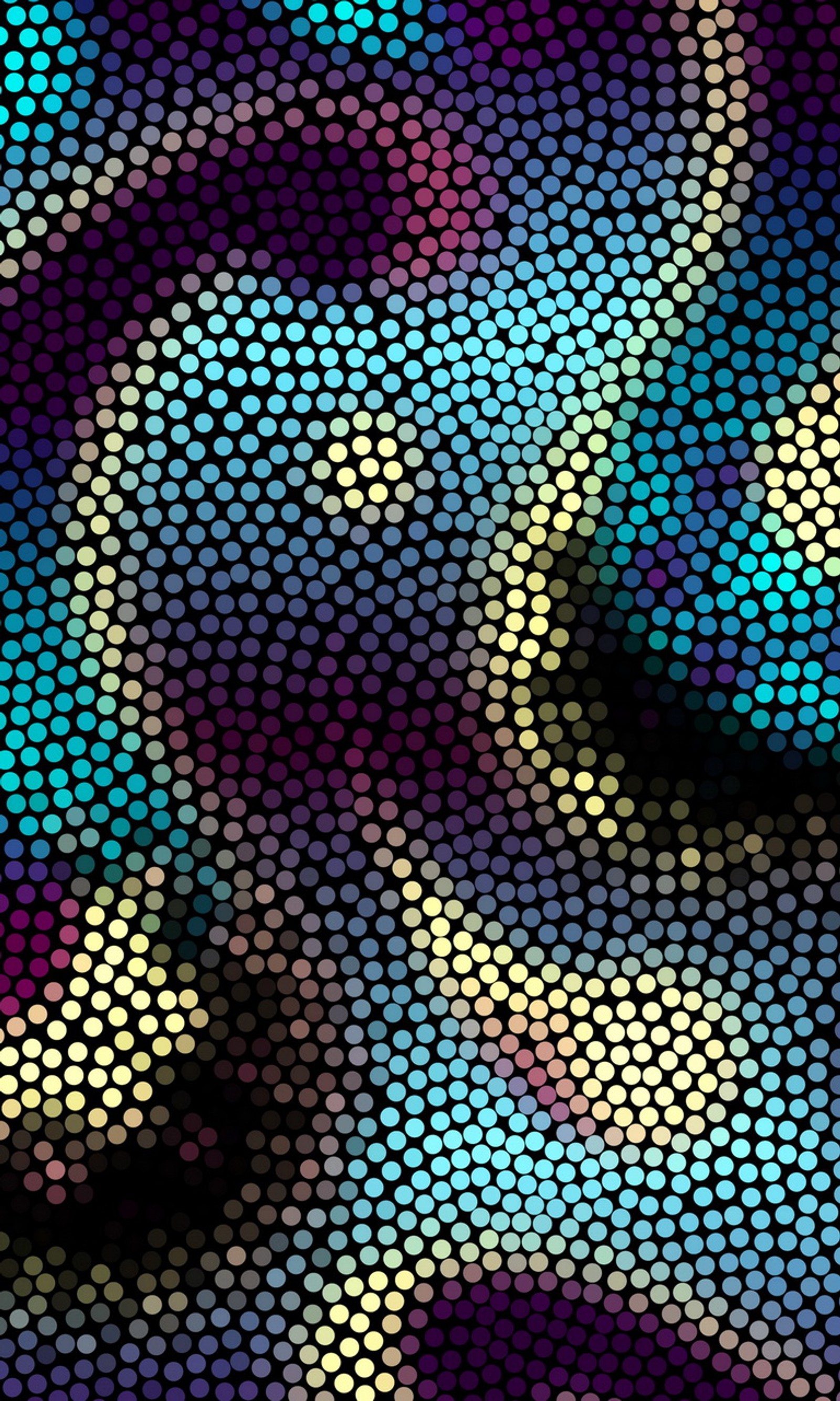 A close up of a colorful mosaic of circles and dots (abstract art, background, colored)