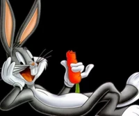 Bugs Bunny Relaxing with a Carrot