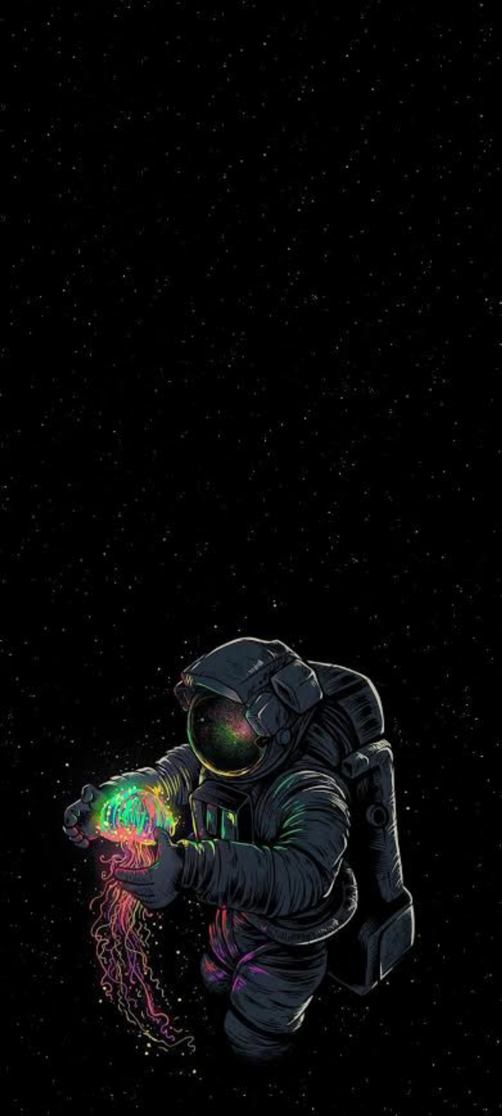 astronaut, amoled, ios, android, darkness Download Wallpaper