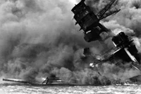 Destruction at Sea: A Monochrome Depiction of World War II's Impact on Naval Warfare