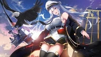 Enterprise from Azur Lane: Commanding Presence with Eagle Companion