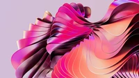 Vibrant Pink Abstract Waves in 3D Form