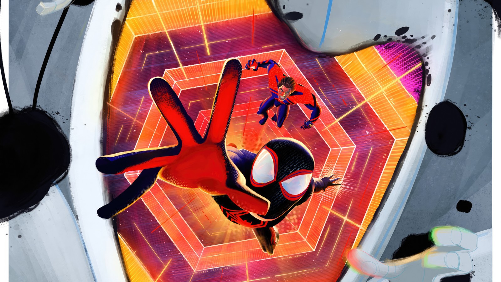 Affiche spider-man : dans le spider-verse (miguel ohara, spider man à travers le spider verse, spider man across the spider verse, films 2023, 5k)