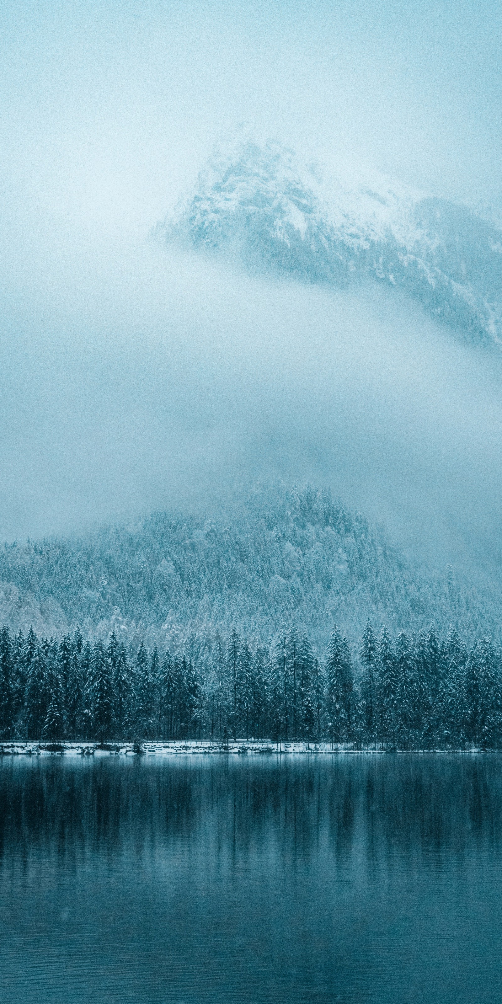 Snowy mountain in the distance with a lake and trees in the foreground (soundcloud, atmosphere, water resources, water, cloud)