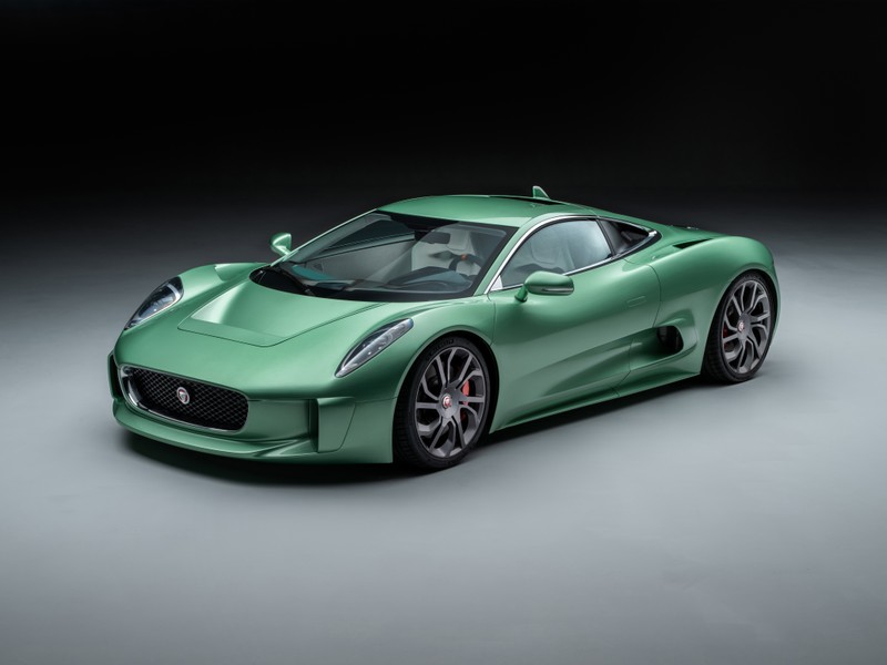 Новый электрический спортивный автомобиль jaguar - зеленый (callum jaguar c x75, 2024, суперкары, 5k, 8k)