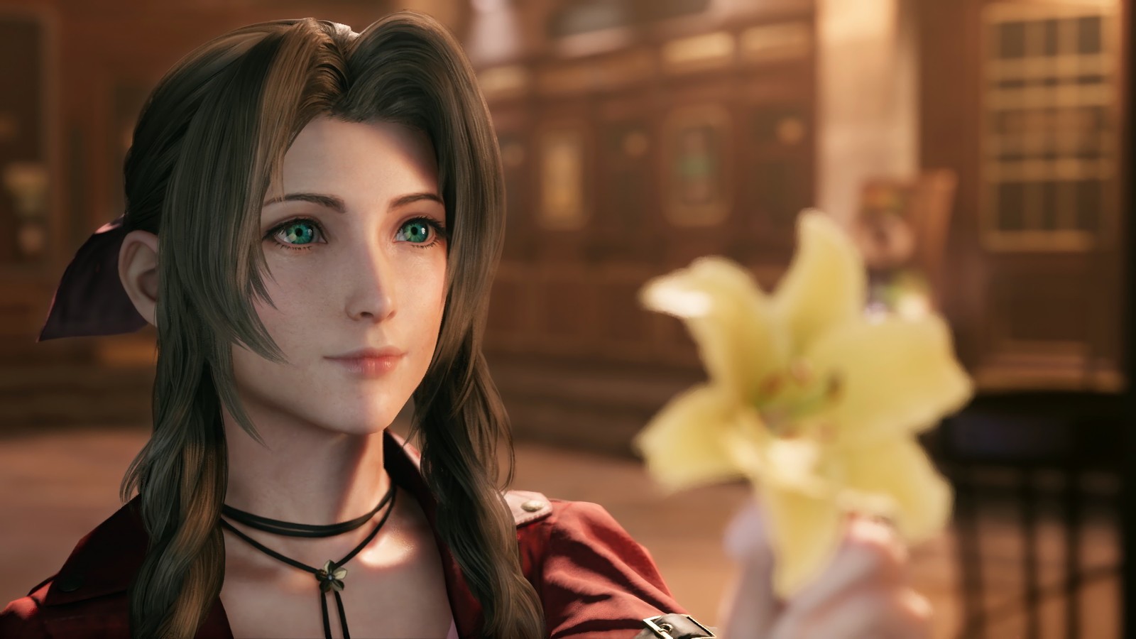 aerith gainsborough, final fantasy 7 remake, ff vii remake, video game wallpaper