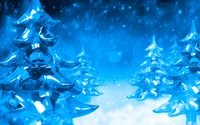 christmas day, blue, cobalt blue, christmas tree, christmas decoration wallpaper