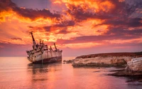 ship, shipwreck, sea, island, beach