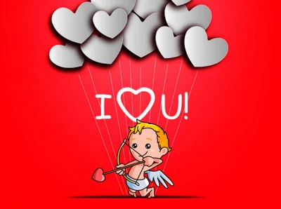 El amor de Cupido: Te ♥ con corazones