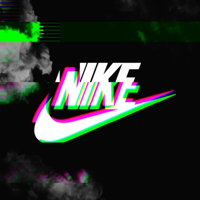 Arte Glitch con logo de Nike