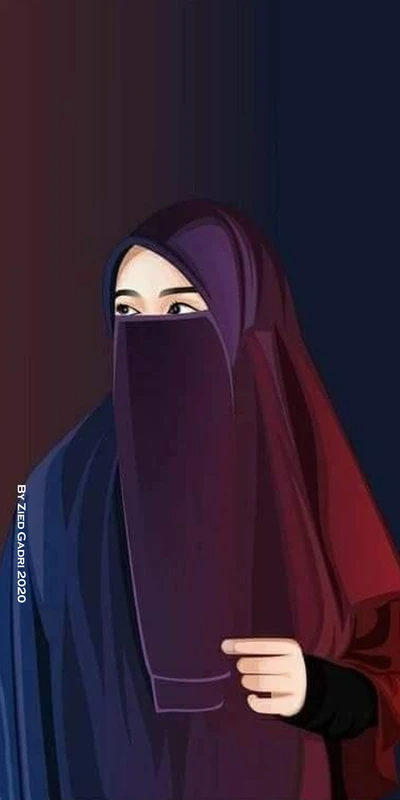 Elegant Woman in Hijab and Niqab