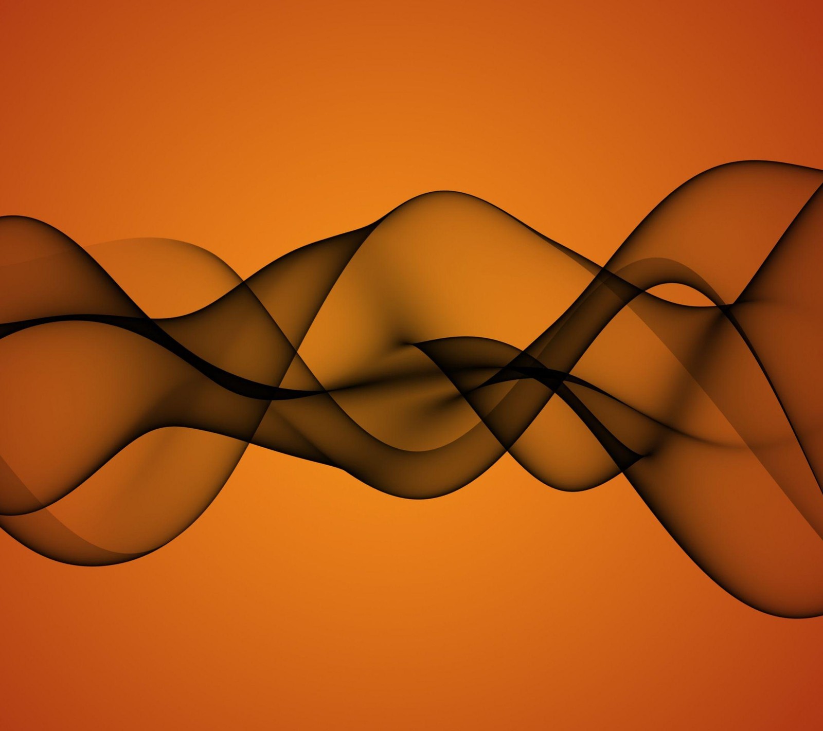 Abstract orange background with black and yellow waves (color, design)