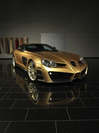 auto, gold, mclaren, mc laren, slr