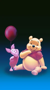 Descargar fondo de pantalla globos, oso, disney, iphone, minimalista