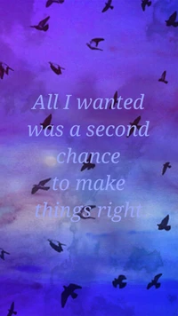 Purple Sky with Inspirational Quote on Second Chances