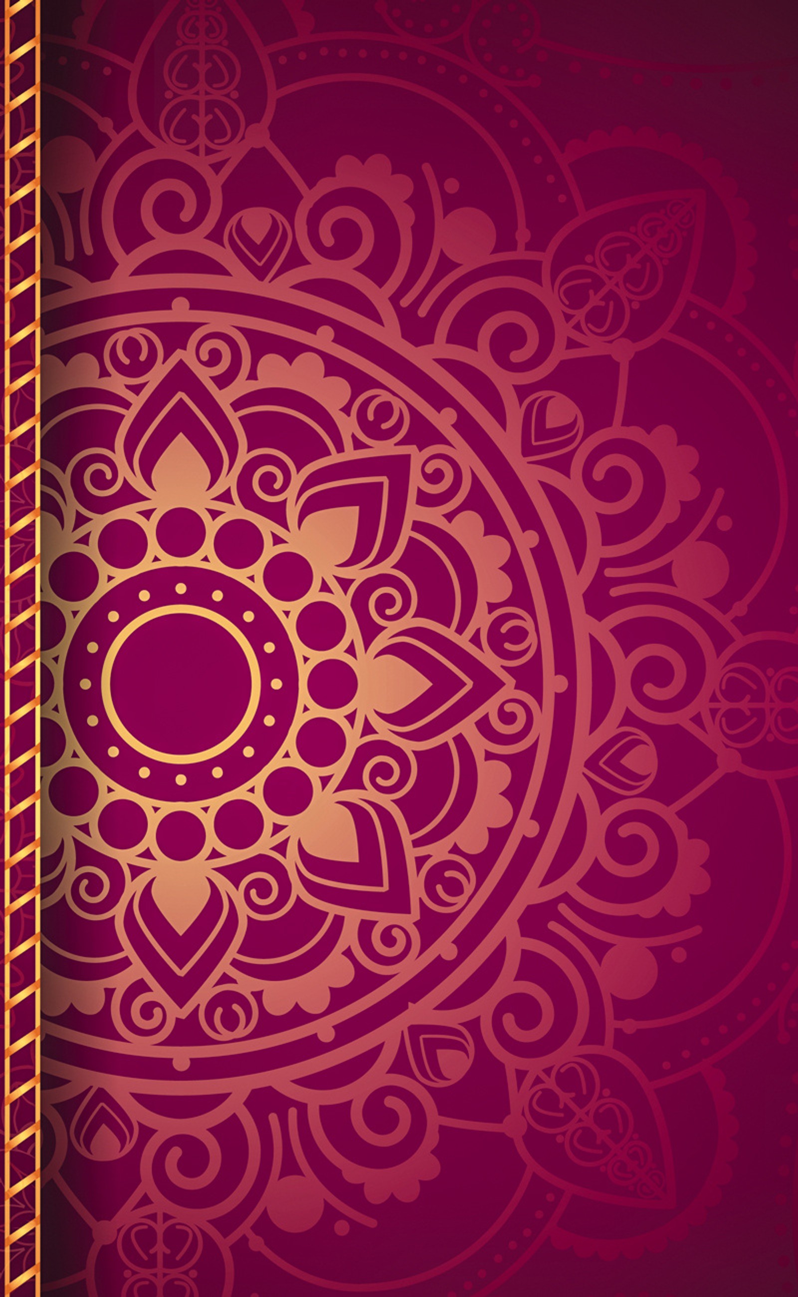 A close up of a purple and gold background with a circular design (colorful, design, designs, galaxy, heart)