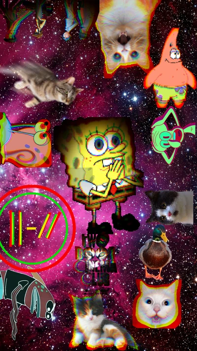 bob esponja, espacio, gatos, gorillaz, patos