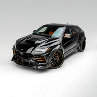 lamborghini urus, black edition, black cars, white background, cars