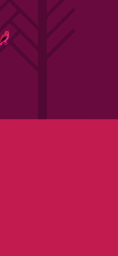 Design abstrato inspirado em magenta com uma árvore estilizada e um pássaro