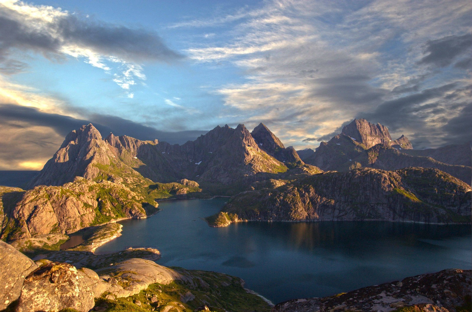 Скачать обои лофотены, lofoten, гора, фьорд, природа