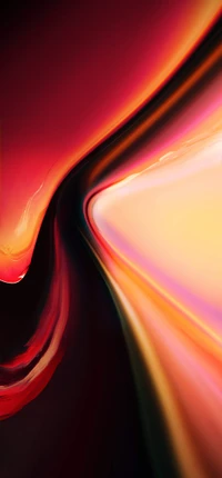 Vibrant Abstract Flow of Red and Orange Hues with Smooth Curves