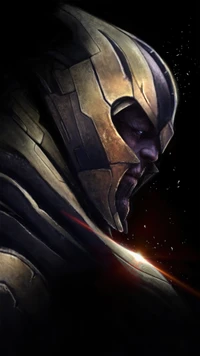 Portrait de Thanos : Une représentation artistique numérique frappante du super-vilain Marvel