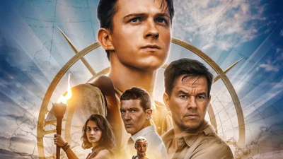 Uncharted Movie Poster Featuring Tom Holland and Mark Wahlberg