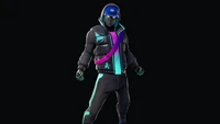 Personaje críptico de Fortnite con equipo futurista